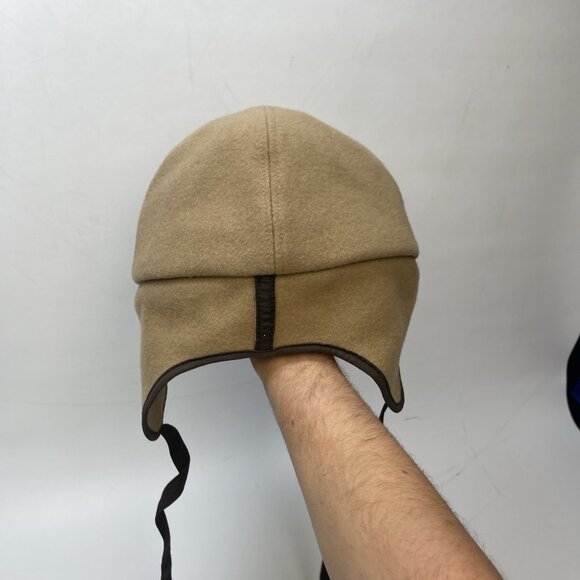 Vintage Retreat Aviator Trapper Hat Earflap Cap Beige Wool Blend Canada made - Picture 10 of 12
